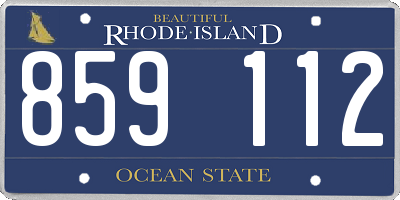 RI license plate 859112