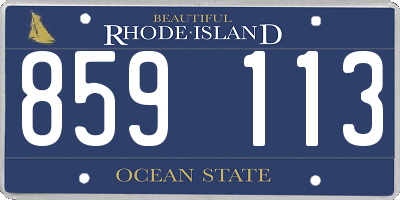 RI license plate 859113