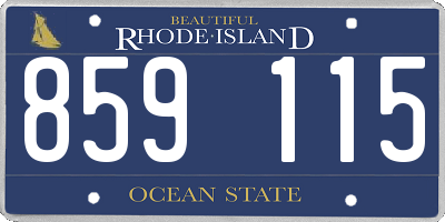 RI license plate 859115