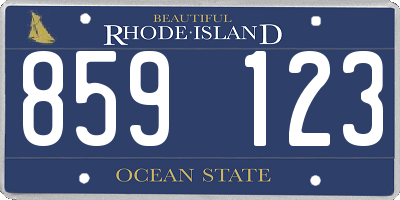 RI license plate 859123