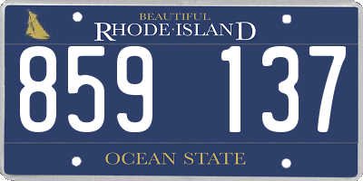 RI license plate 859137