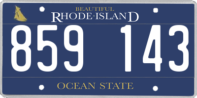 RI license plate 859143