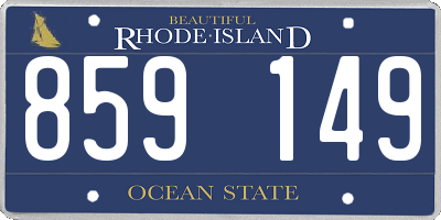 RI license plate 859149