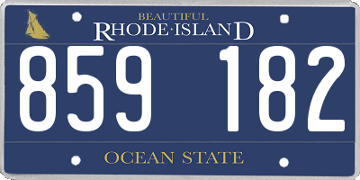 RI license plate 859182