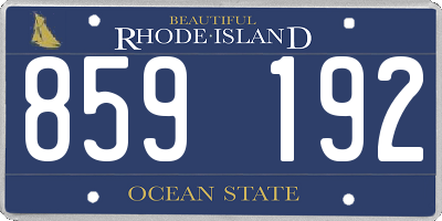 RI license plate 859192