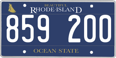 RI license plate 859200