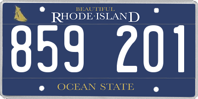 RI license plate 859201