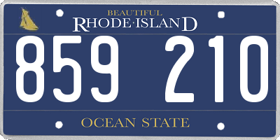 RI license plate 859210