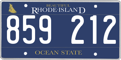 RI license plate 859212