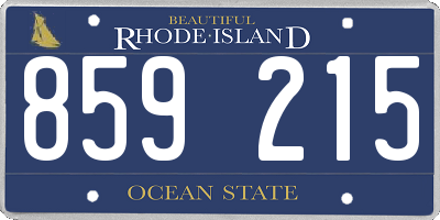 RI license plate 859215