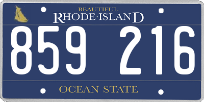 RI license plate 859216