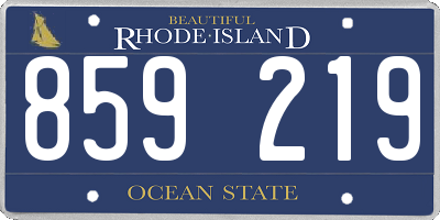 RI license plate 859219
