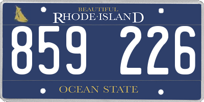 RI license plate 859226