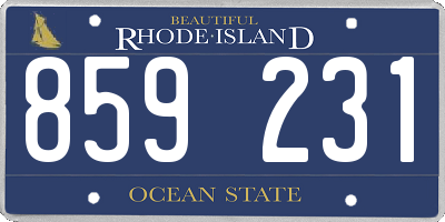 RI license plate 859231