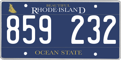 RI license plate 859232