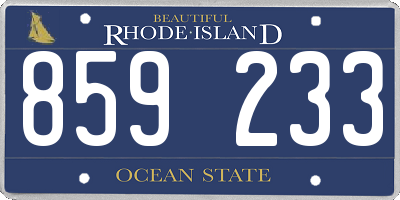 RI license plate 859233