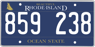 RI license plate 859238