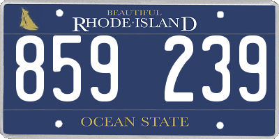 RI license plate 859239