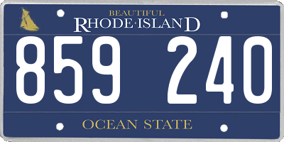 RI license plate 859240