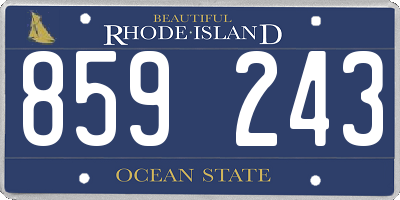 RI license plate 859243