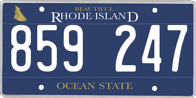 RI license plate 859247