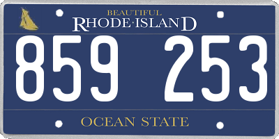 RI license plate 859253