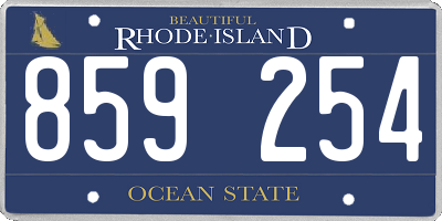 RI license plate 859254