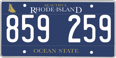 RI license plate 859259