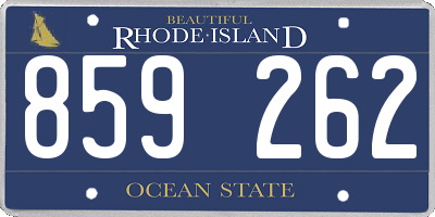 RI license plate 859262