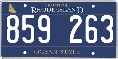 RI license plate 859263