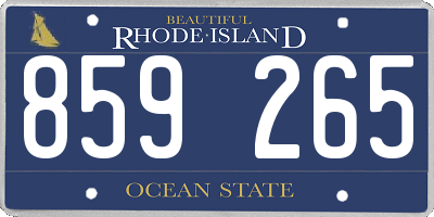 RI license plate 859265