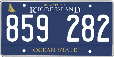 RI license plate 859282