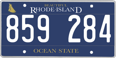 RI license plate 859284
