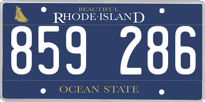 RI license plate 859286