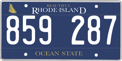 RI license plate 859287
