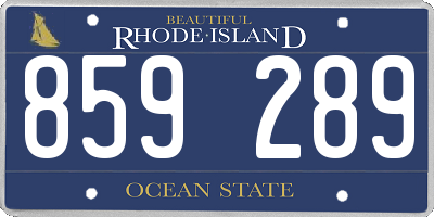 RI license plate 859289