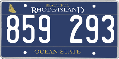 RI license plate 859293