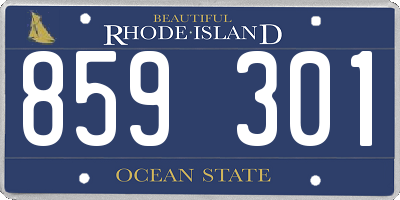 RI license plate 859301