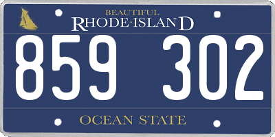 RI license plate 859302
