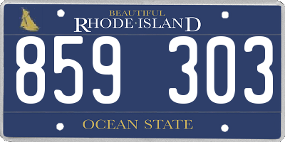 RI license plate 859303