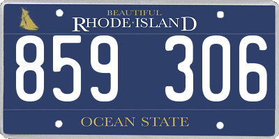RI license plate 859306