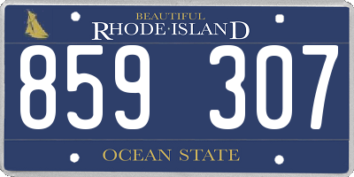 RI license plate 859307