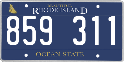 RI license plate 859311