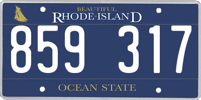 RI license plate 859317