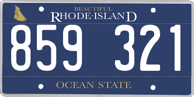 RI license plate 859321