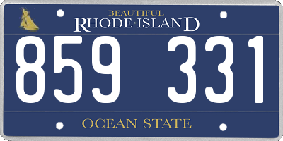 RI license plate 859331