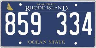 RI license plate 859334