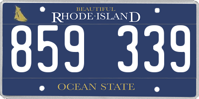 RI license plate 859339