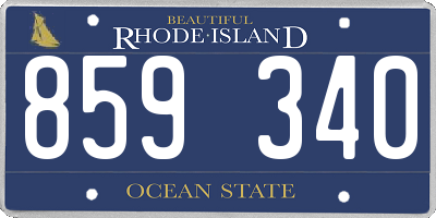RI license plate 859340