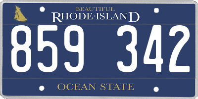 RI license plate 859342
